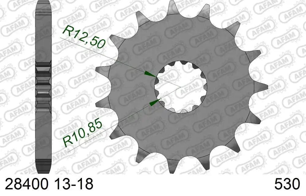 Pignone AFAM 28400NR-15 Passo 530 Con Gomma Antirumore KAWASAKI ZZR 500 ZX500 1990 -1992 Occasione