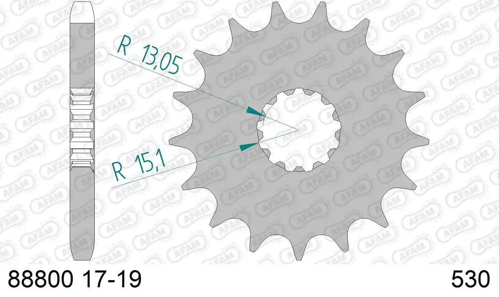 Offerta Limitata Pignone AFAM 88800NR-17 Passo 530 Con Gomma Antirumore TRIUMPH 1000 DAYTONA 1991 -1992