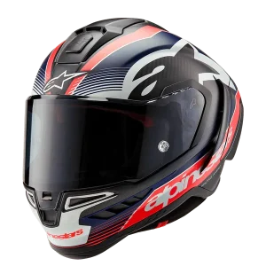 ALPINESTARS SUPERTECH R10 casco integrale Pista versione Team Carbon / Rosso / Blu Non Perdere