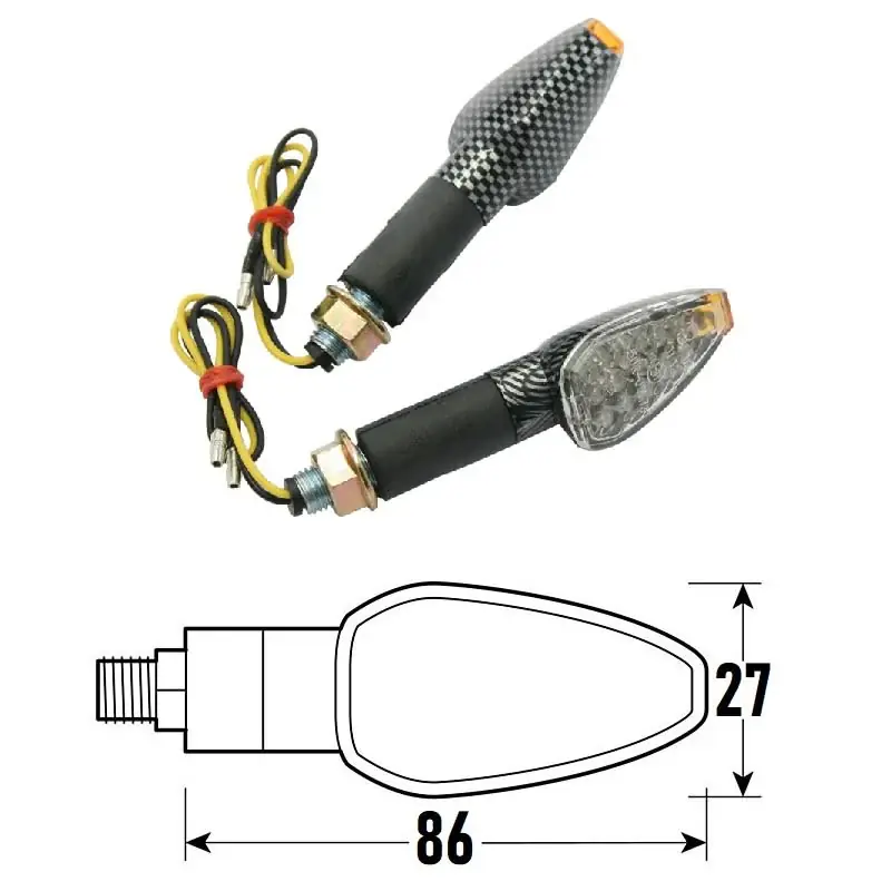 Freccia a Led GOCCIA (Coppia) - Look Carbonio Soddisfatti O Rimborsati