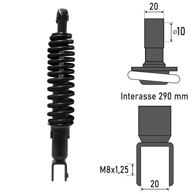 Prezzo Conveniente Ammortizzatore Posteriore APRILIA/BENELLI/HONDA/KYMCO 50cc