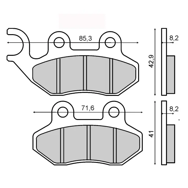 Di Tendenza Pastiglie Freno RMS Organiche Sym/Peugeot Tweet Anteriore per SYM JET SPORT X 50 2007 - 2011