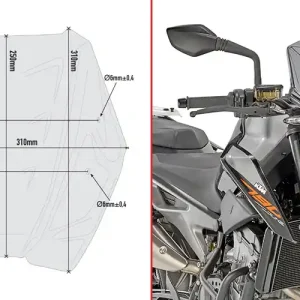 GIVI CUPOLINO Specifica KTM DUKE 790 FUME' (2018) Spedizione Espresso