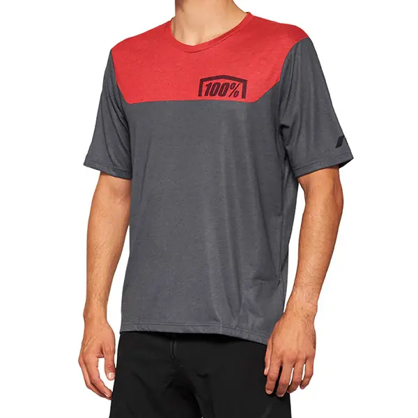 AIRMATIC MAGLIA A MANICHE CORTE RED/CHARCOAL - M Miglior Prezzo