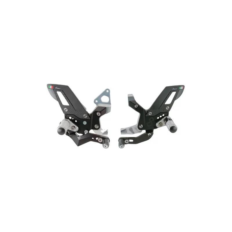 LIGHTECH Pedane Regolabili Con Poggiapiedi Snodati per Ducati Panigale 1199 2012 Popolare