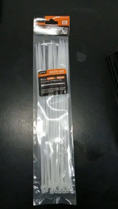 Nuovo Arrivo 30 FASCETTE STRINGI CAVO NYLON BIANCO 7.5 MX25MM