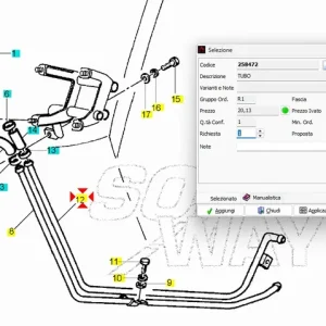 Reso Gratuito 258472 TUBO ACQUA PIAGGIO QUARZ IN FERRO ORIGINALE